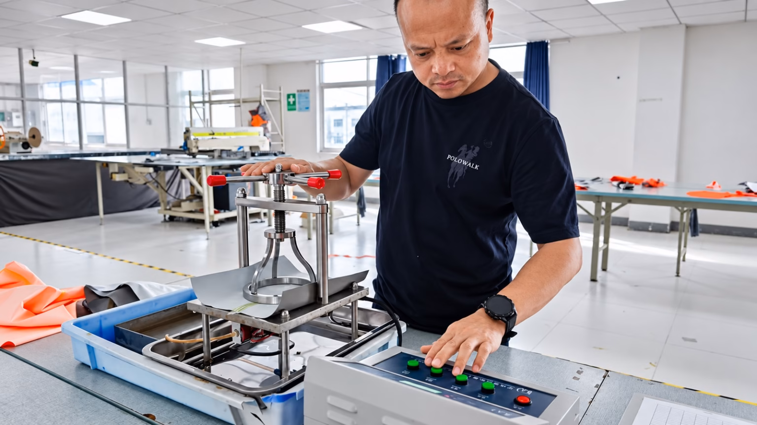 Functional apparel material testing during an evidence review at Varytex