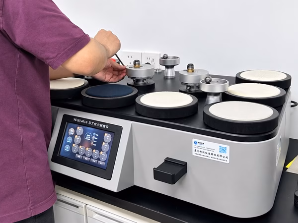 Martindale abrasion testing performed in the Varytex in-house testing lab