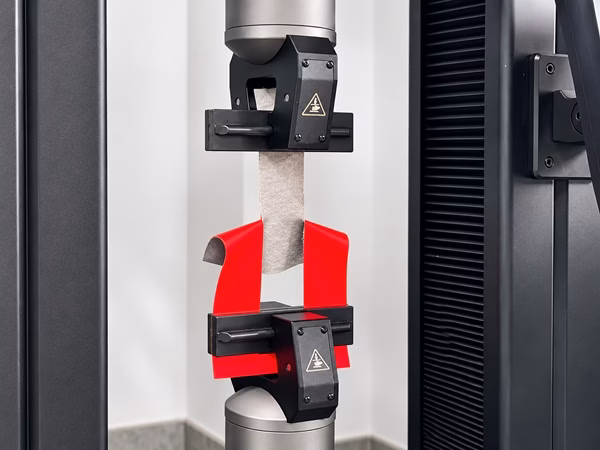 Material tensile testing at Varytex in-house testing laboratory