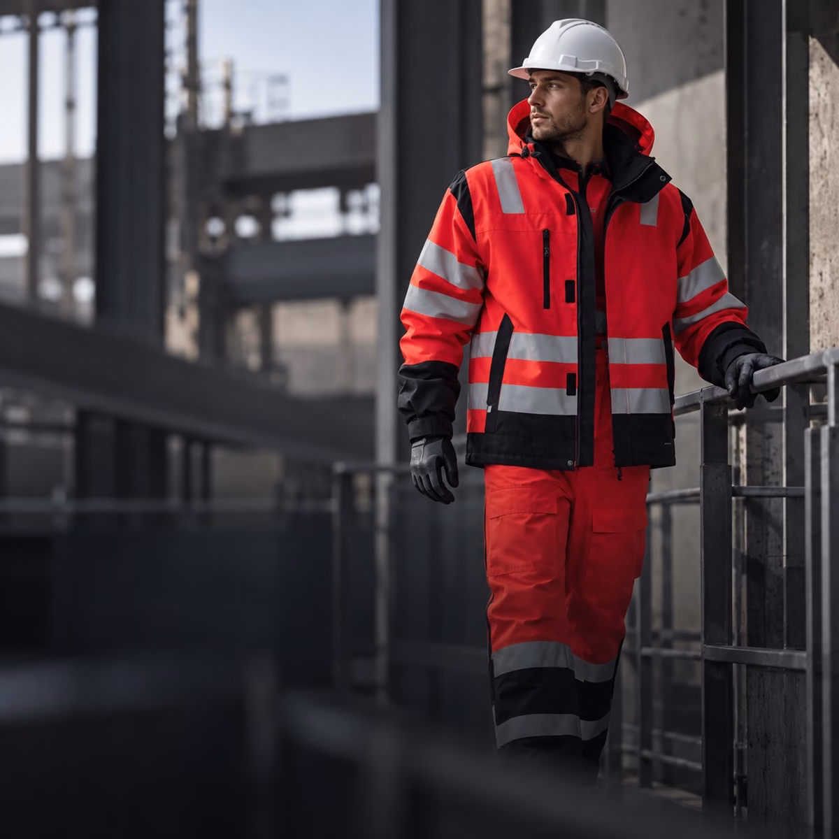 Red high-visibility PPE and workwear apparel by Varytex