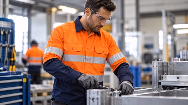 High-visibility work shirt for industrial applications