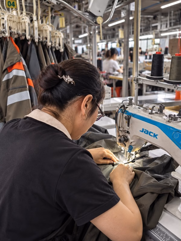 Functional apparel construction during production at Varytex