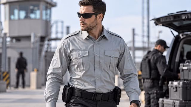 Tactical long-sleeve shirt for professional security operations