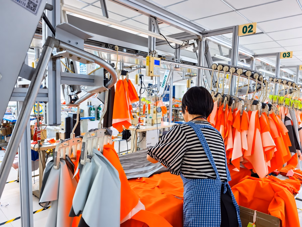 PPE and workwear garment production in Varytex factory